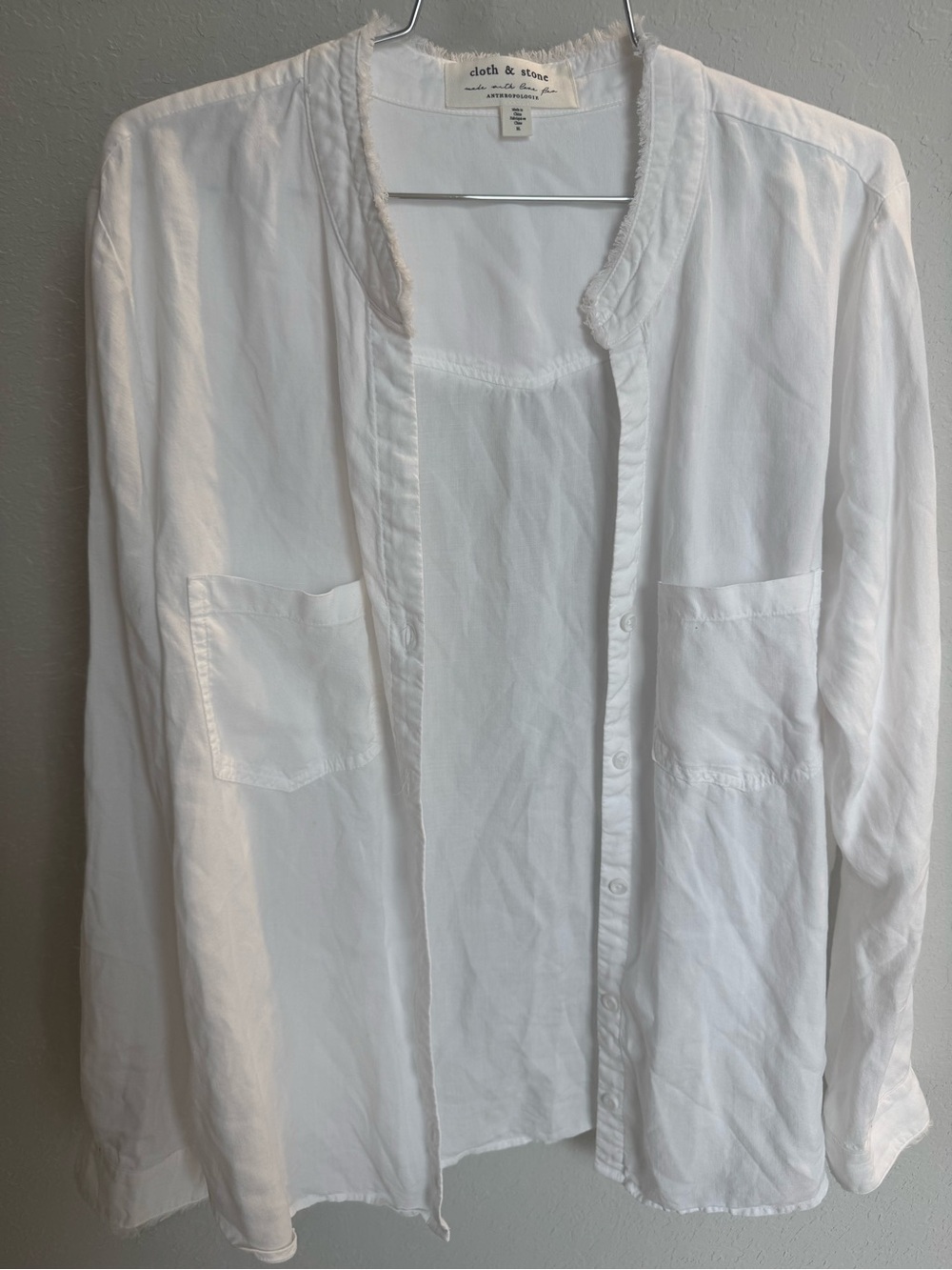 Anthropologie White Button-Front Shirt